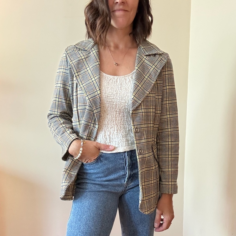 Brandless plaid blazer — medium